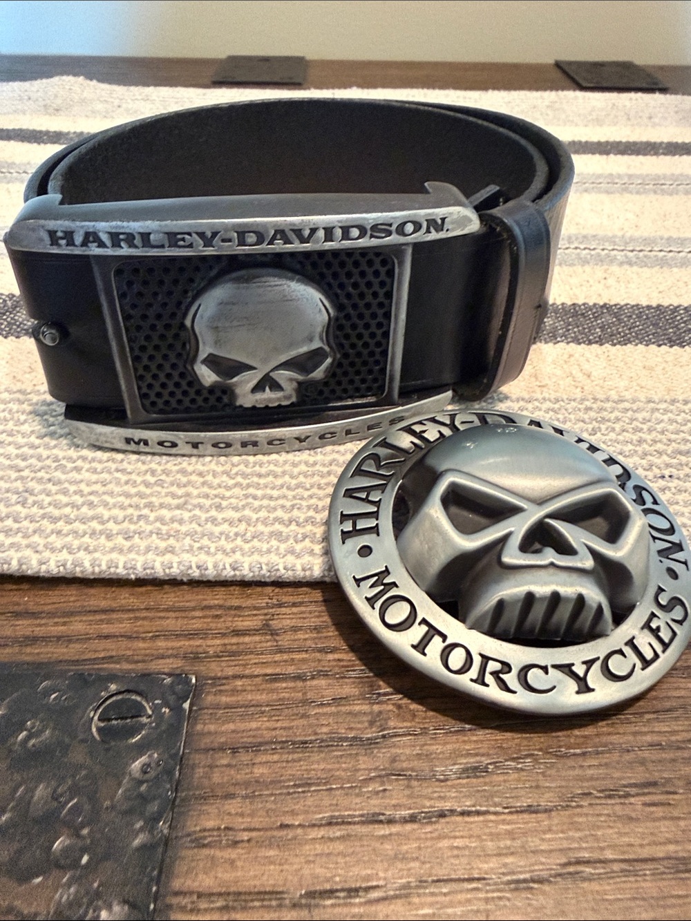 💀 Harley-Davidson Interchangeable Buckle Leather Belt - Picture 12 of 12